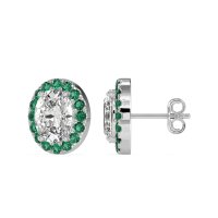Classic Oval Halo Stud Earrings