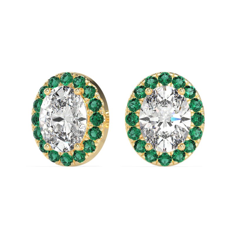 Classic Oval Halo Stud Earrings