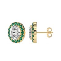 Classic Oval Halo Stud Earrings