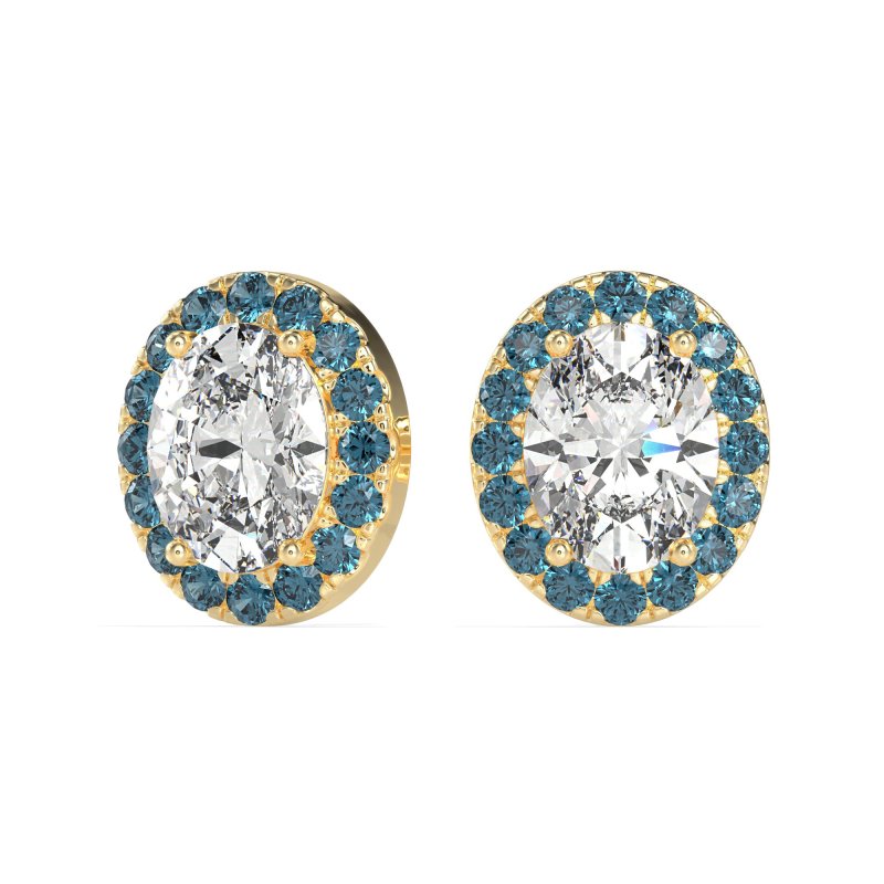 Classic Oval Halo Stud Earrings