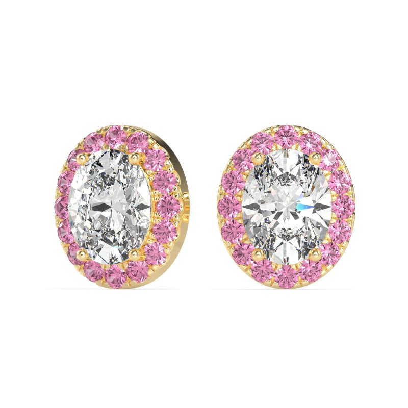 Classic Oval Halo Stud Earrings