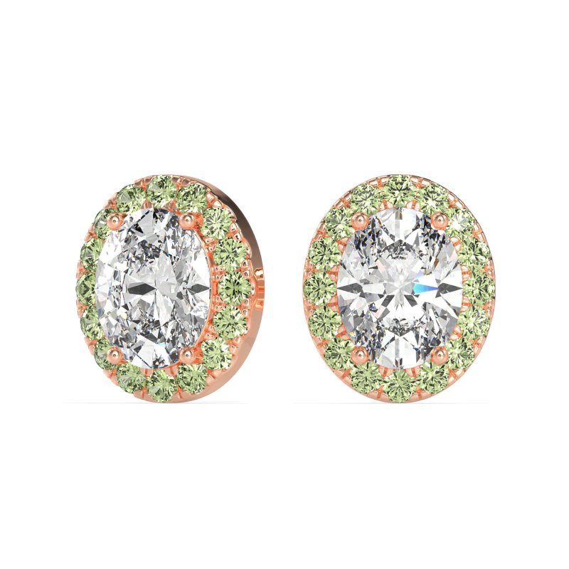 Classic Oval Halo Stud Earrings