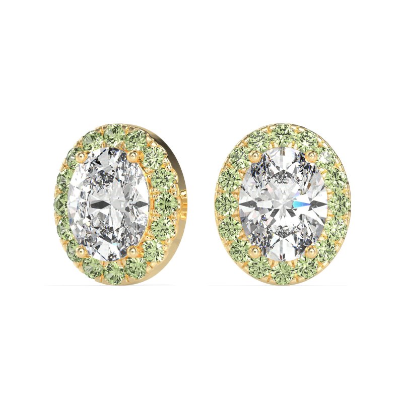 Classic Oval Halo Stud Earrings
