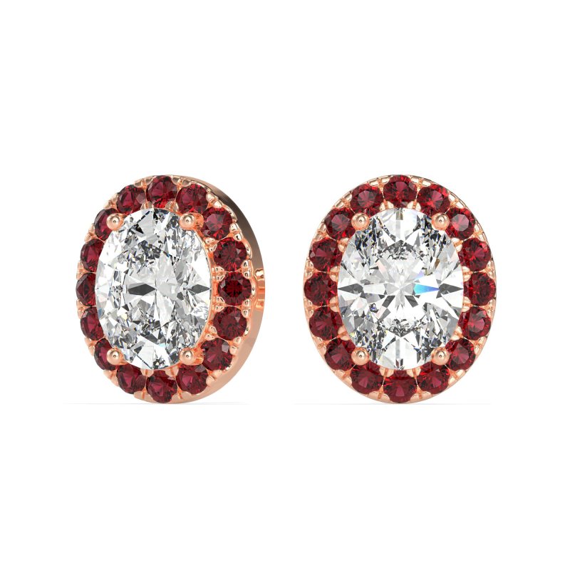 Classic Oval Halo Stud Earrings