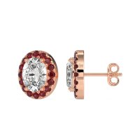 Classic Oval Halo Stud Earrings