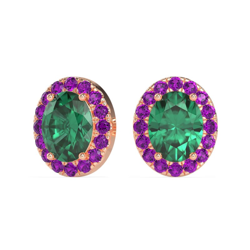 Classic Oval Halo Stud Earrings