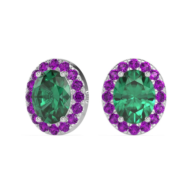 Classic Oval Halo Stud Earrings