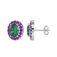Classic Oval Halo Stud Earrings