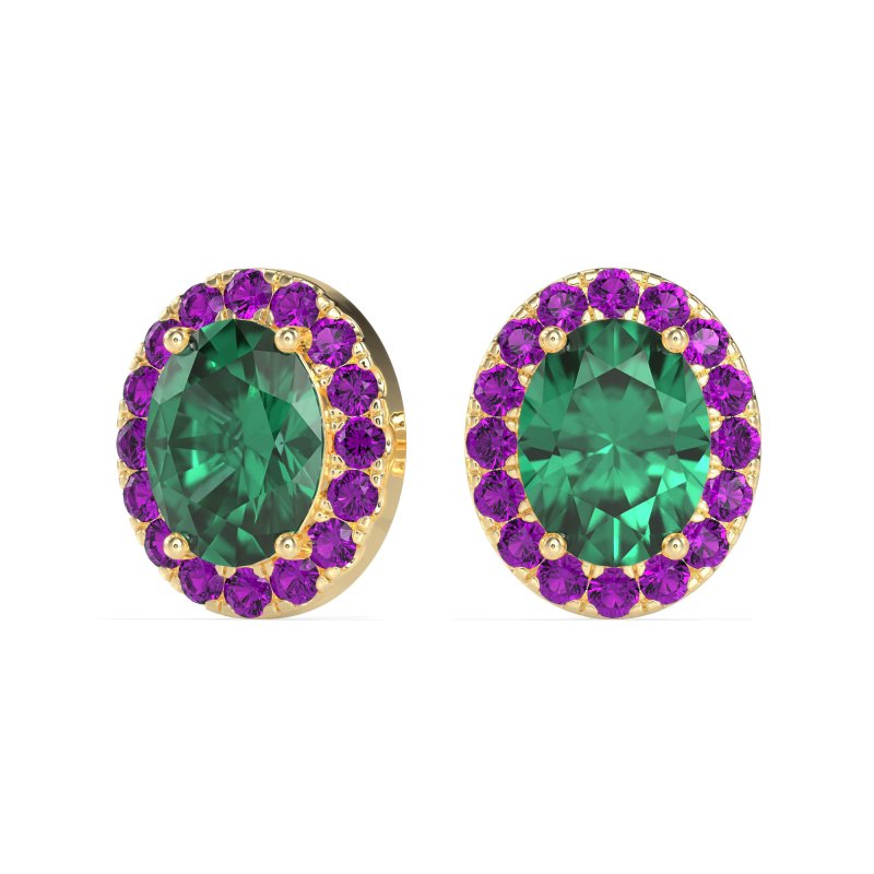 Classic Oval Halo Stud Earrings