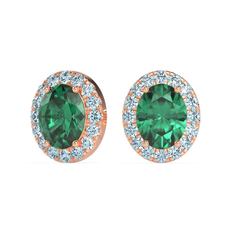 Classic Oval Halo Stud Earrings