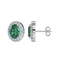 Classic Oval Halo Stud Earrings