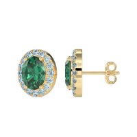 Classic Oval Halo Stud Earrings