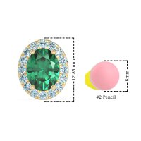 Classic Oval Halo Stud Earrings