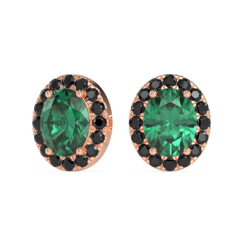 Classic Oval Halo Stud Earrings