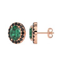 Classic Oval Halo Stud Earrings