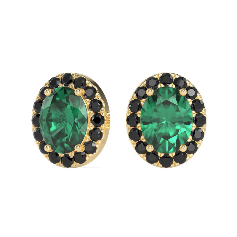 Classic Oval Halo Stud Earrings