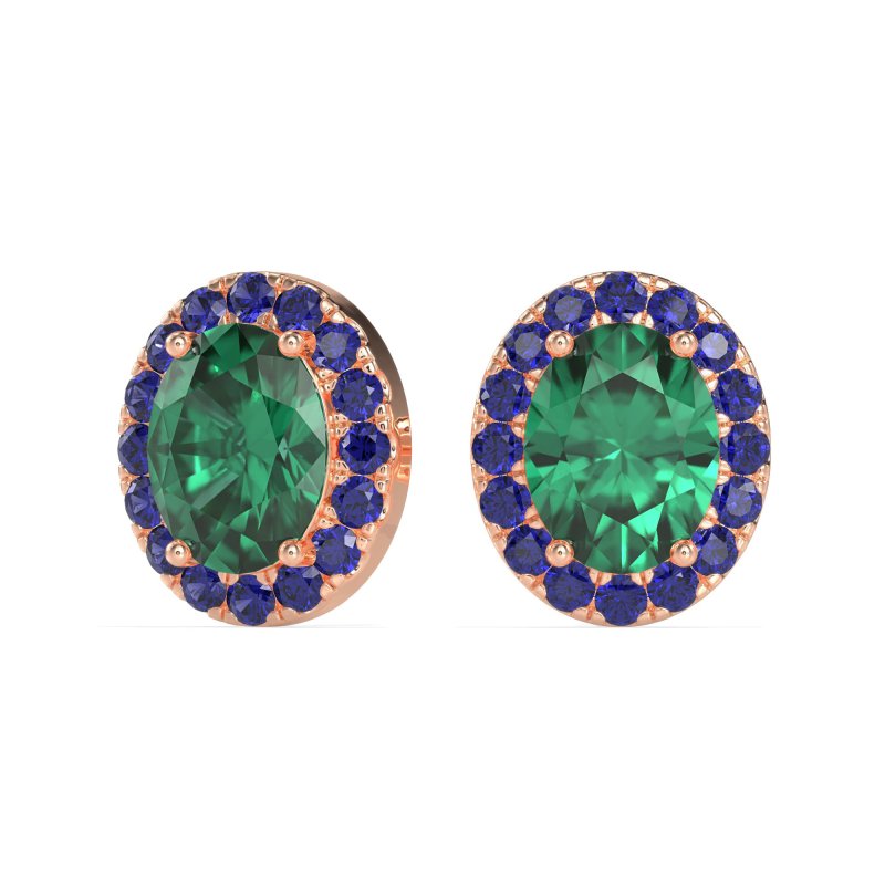 Classic Oval Halo Stud Earrings