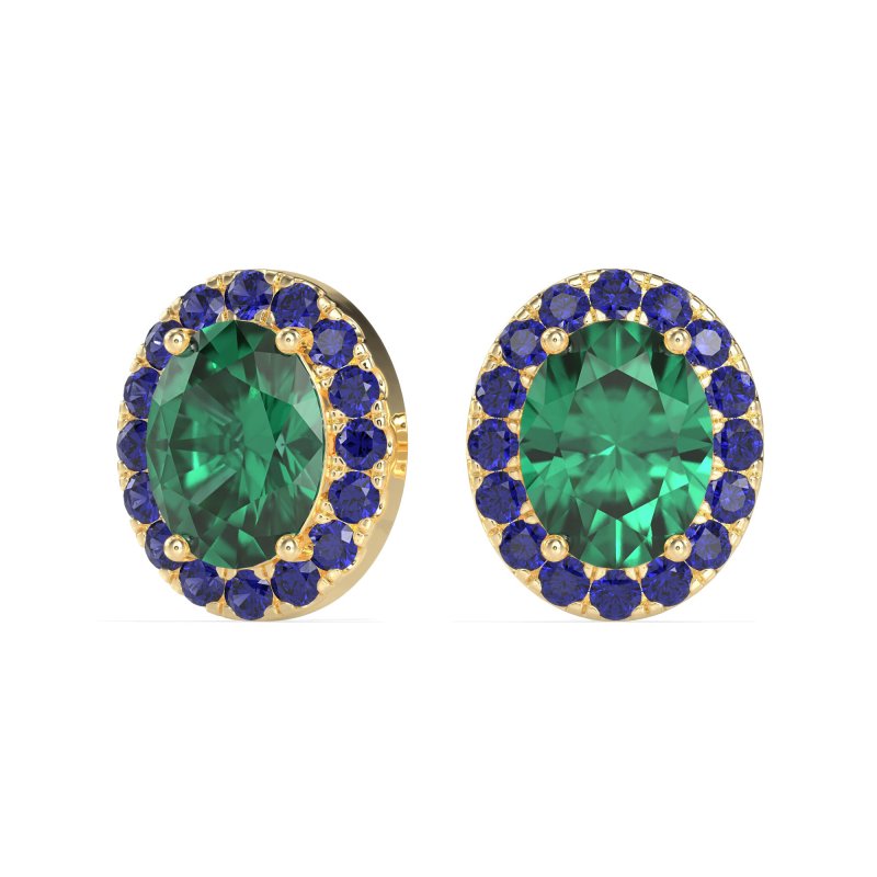 Classic Oval Halo Stud Earrings