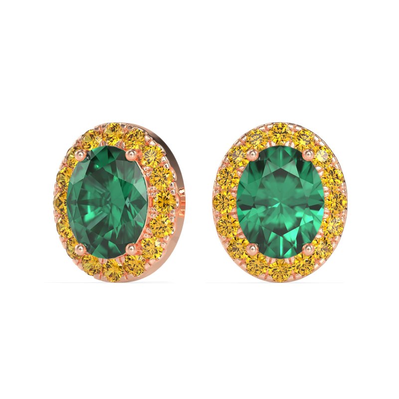Classic Oval Halo Stud Earrings
