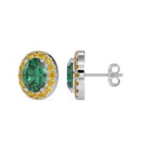 Classic Oval Halo Stud Earrings