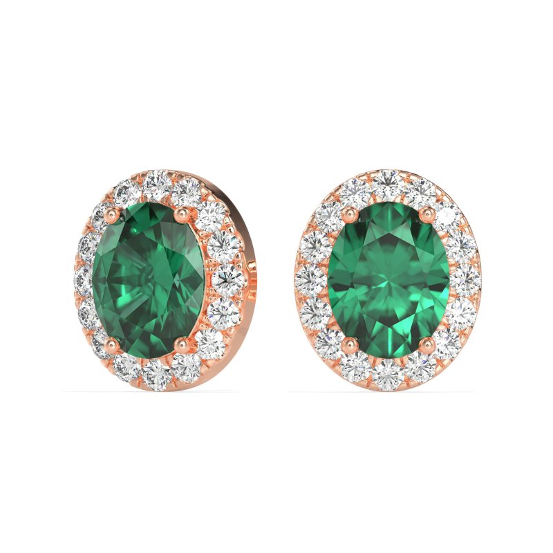 Classic Oval Halo Stud Earrings