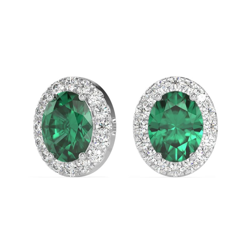 Classic Oval Halo Stud Earrings