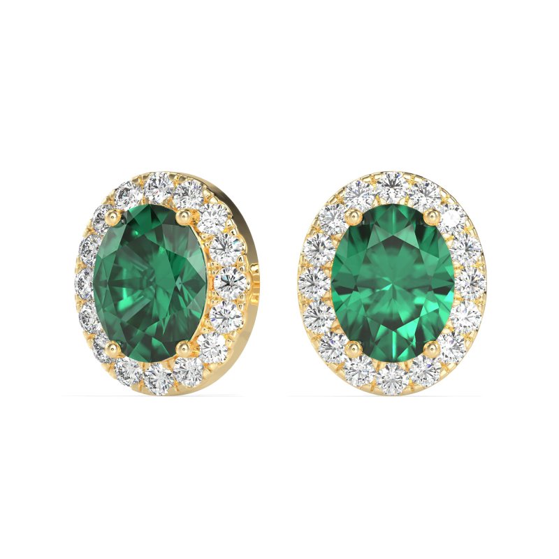 Classic Oval Halo Stud Earrings