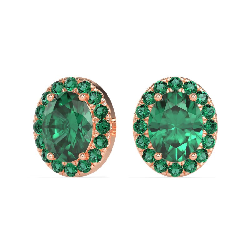 Classic Oval Halo Stud Earrings