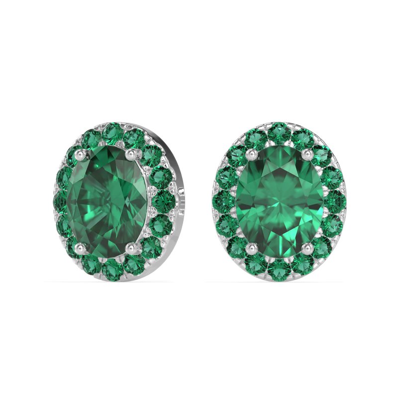 Classic Oval Halo Stud Earrings