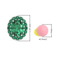 Classic Oval Halo Stud Earrings