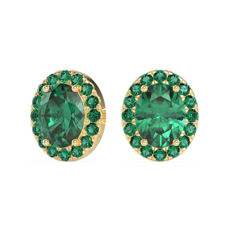 Classic Oval Halo Stud Earrings