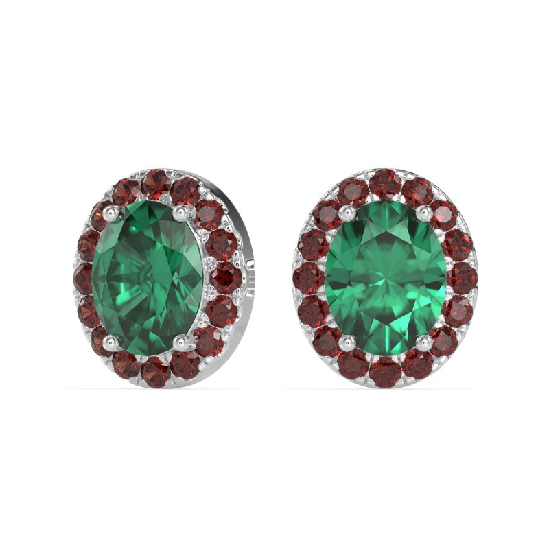 Classic Oval Halo Stud Earrings