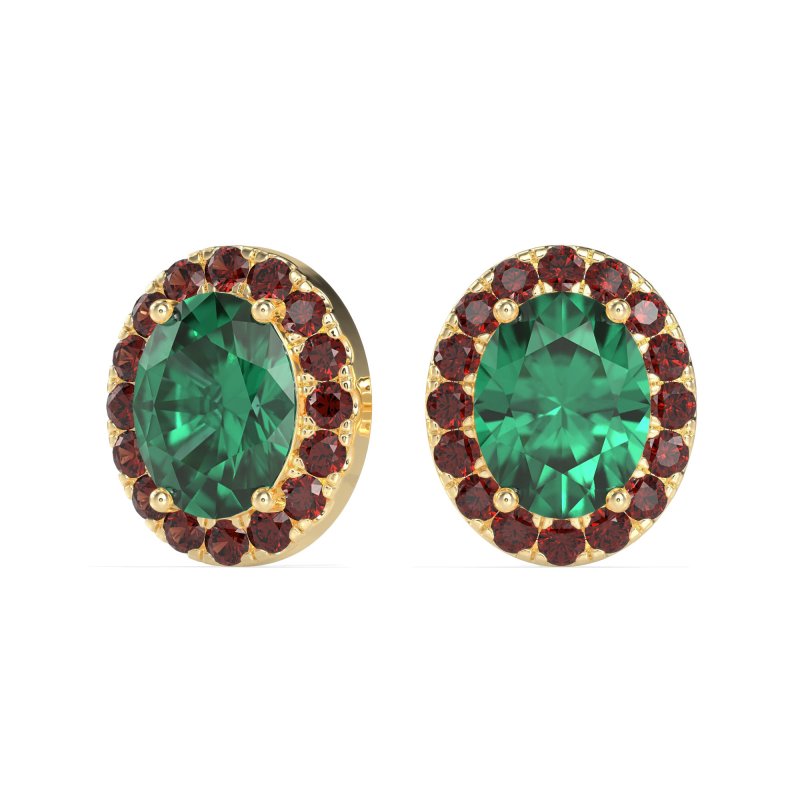 Classic Oval Halo Stud Earrings