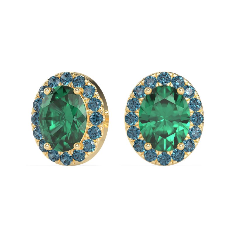 Classic Oval Halo Stud Earrings
