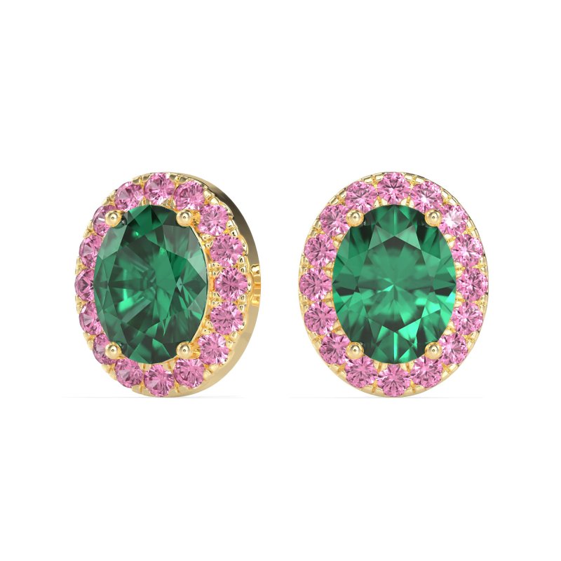 Classic Oval Halo Stud Earrings