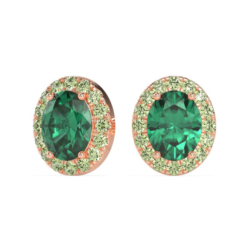 Classic Oval Halo Stud Earrings