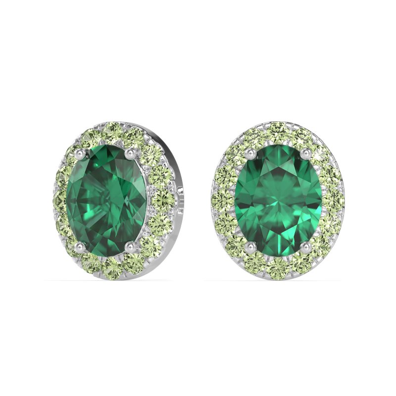 Classic Oval Halo Stud Earrings