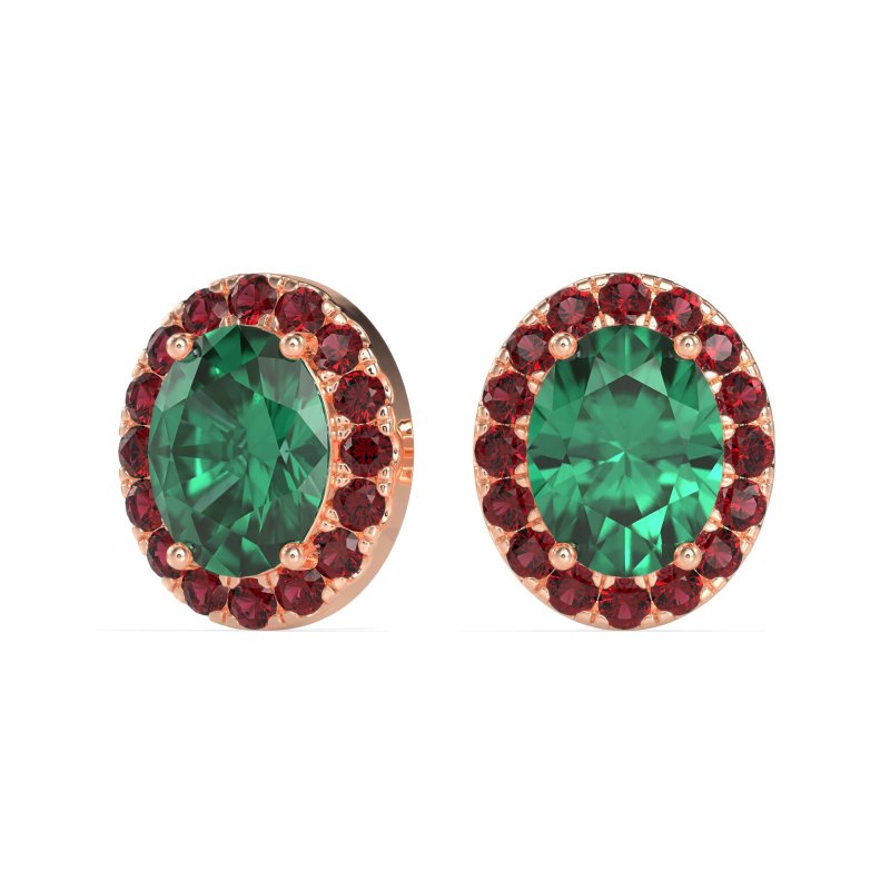 Classic Oval Halo Stud Earrings