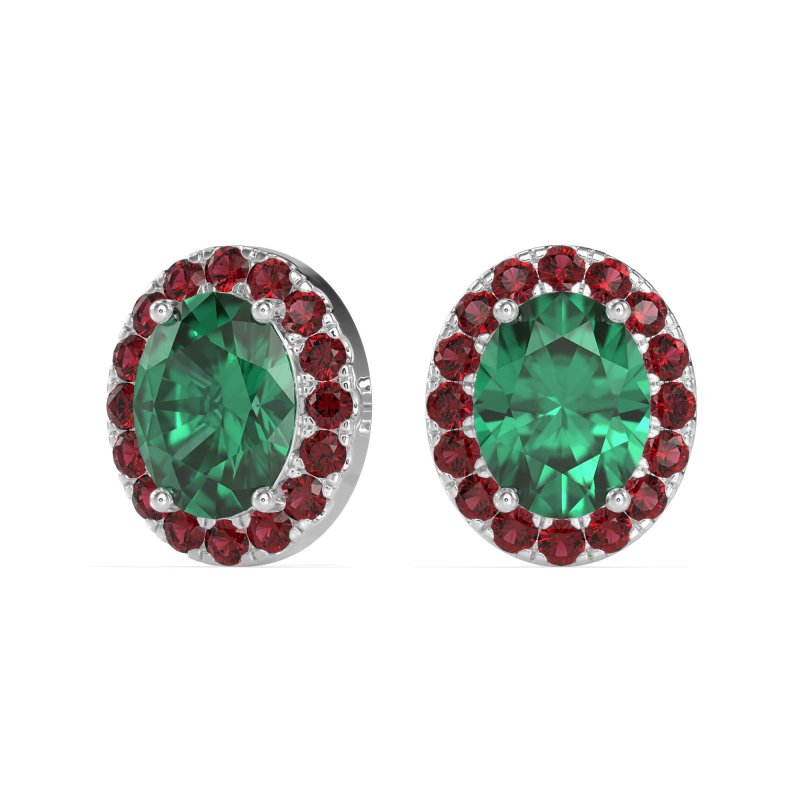 Classic Oval Halo Stud Earrings