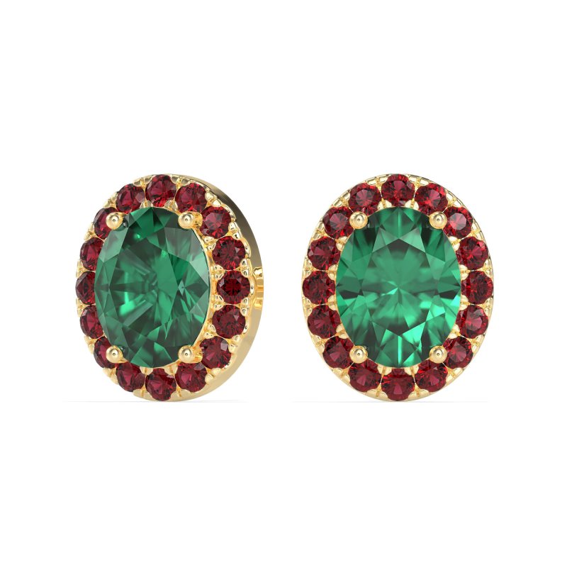 Classic Oval Halo Stud Earrings