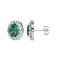 Classic Oval Halo Stud Earrings