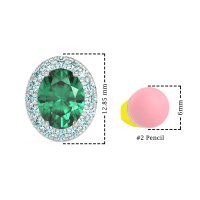 Classic Oval Halo Stud Earrings