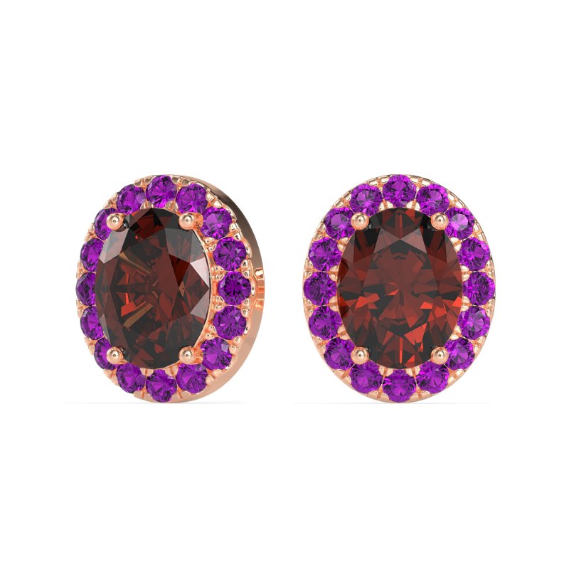 Classic Oval Halo Stud Earrings