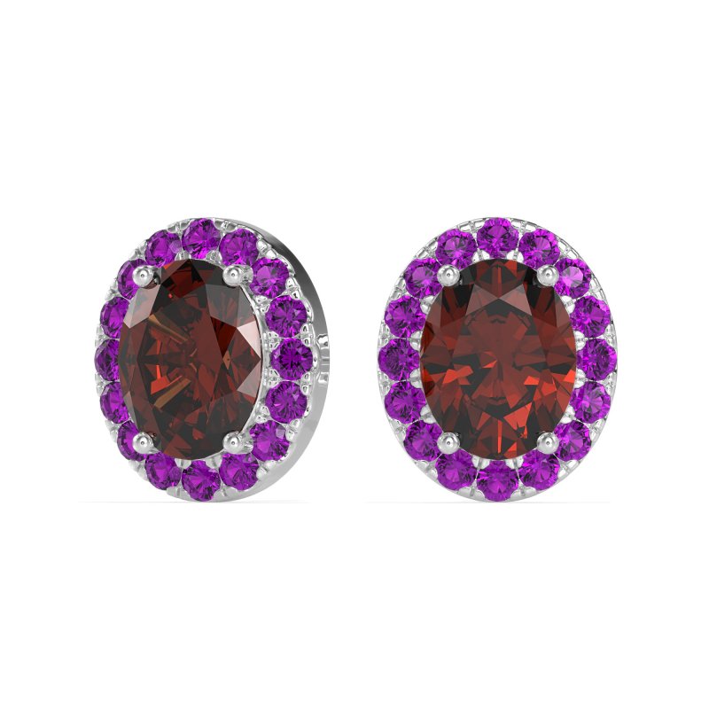 Classic Oval Halo Stud Earrings