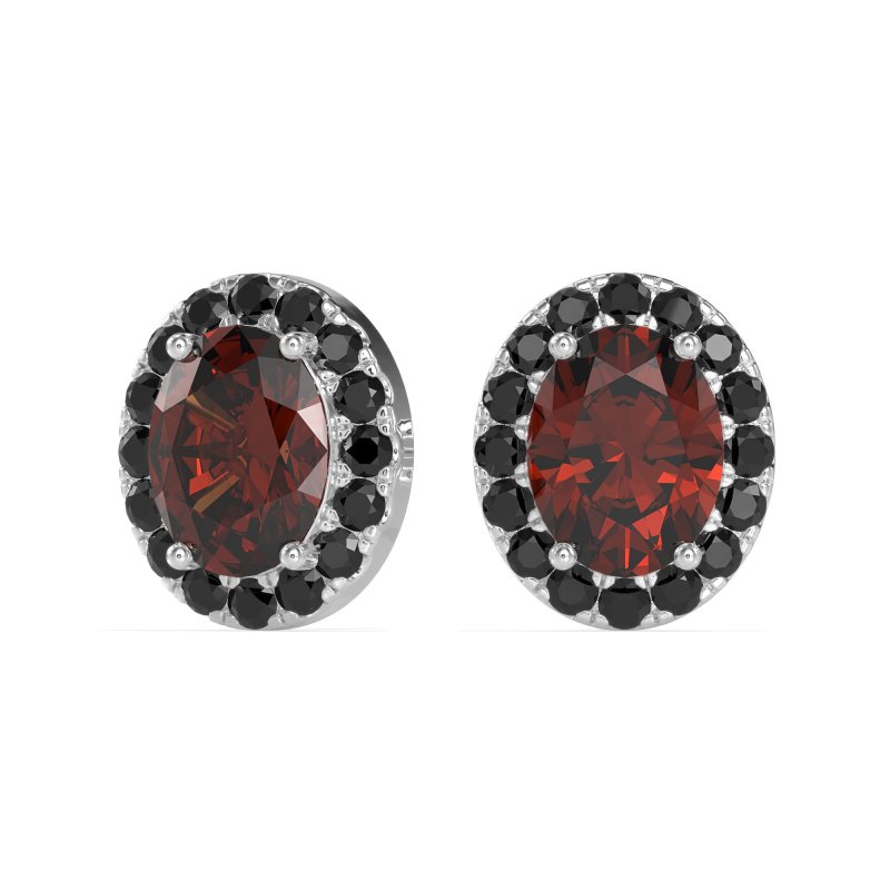 Classic Oval Halo Stud Earrings