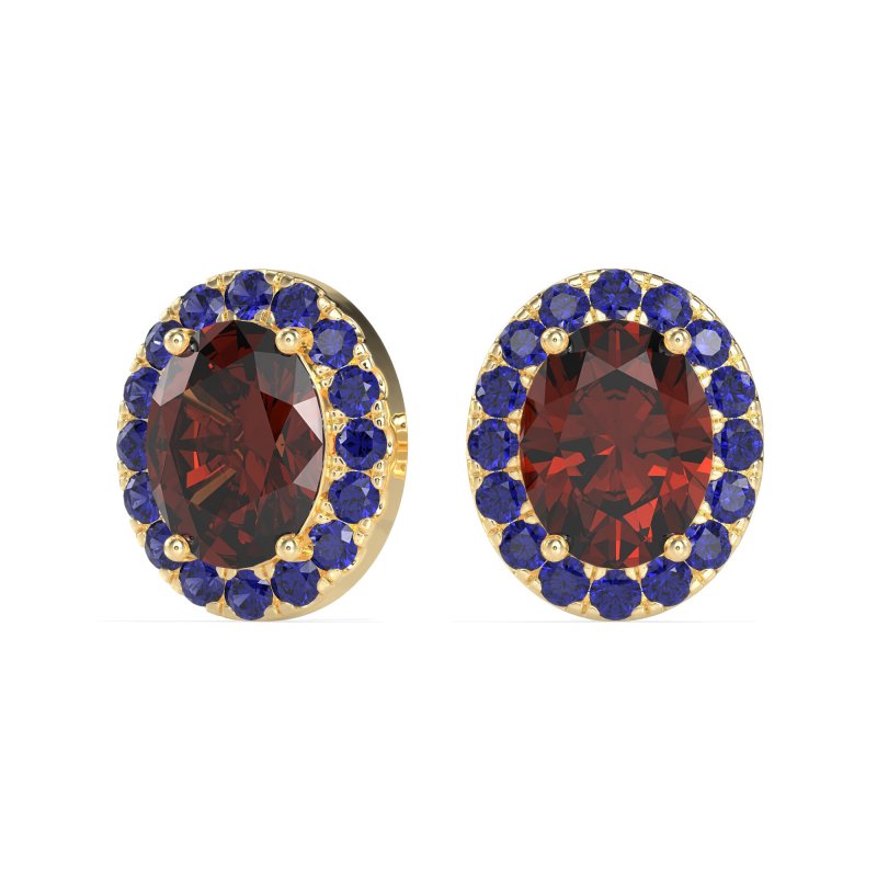 Classic Oval Halo Stud Earrings