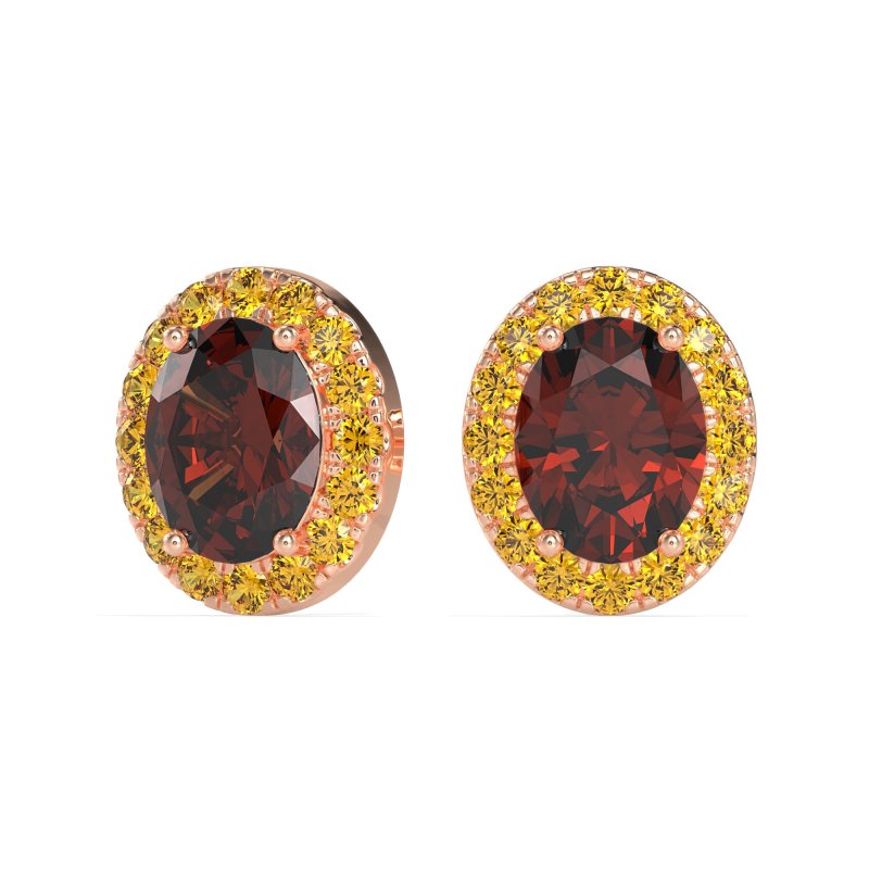 Classic Oval Halo Stud Earrings