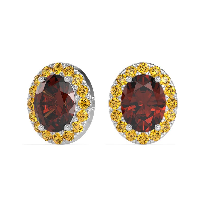 Classic Oval Halo Stud Earrings