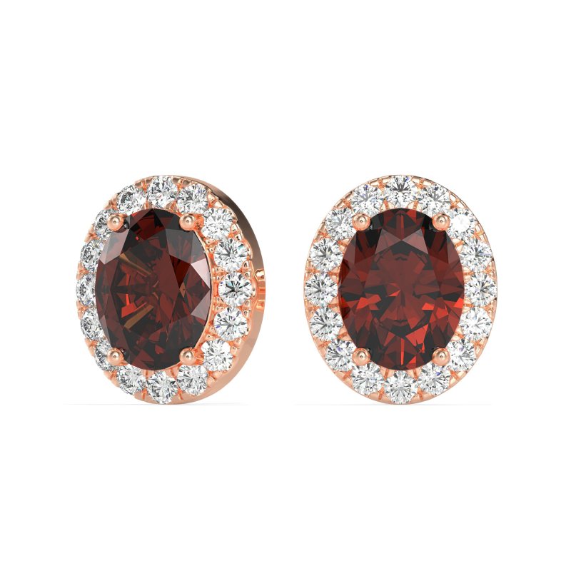 Classic Oval Halo Stud Earrings