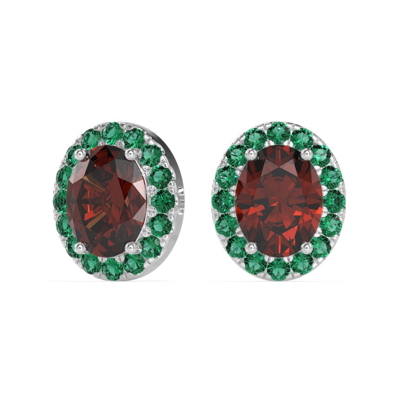 Classic Oval Halo Stud Earrings